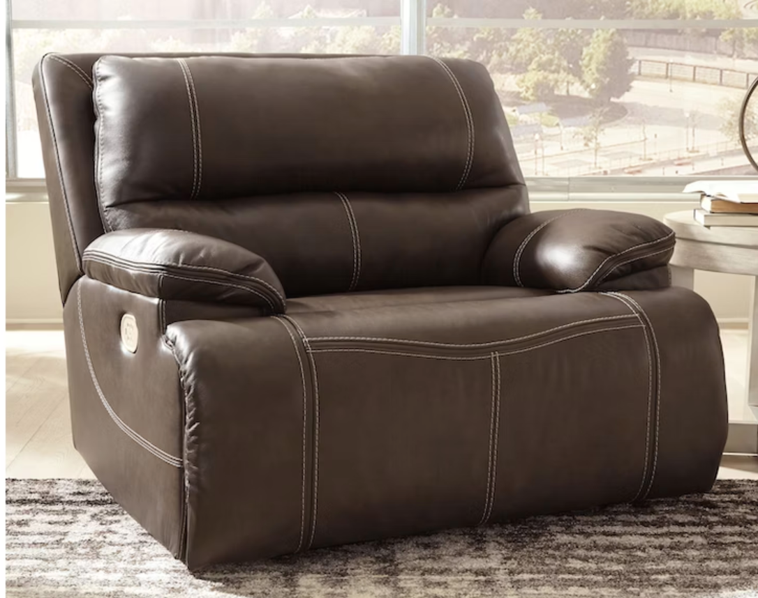 Oversized leather shop power recliner