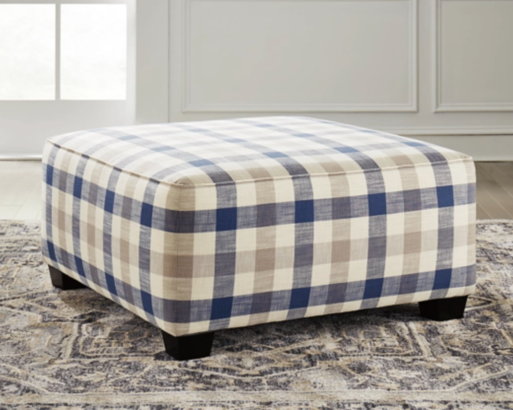 Mattox Plaid Accent Ottoman Community Furnishings