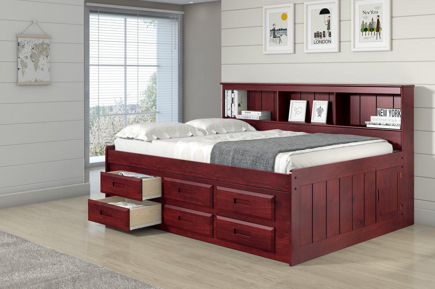 6 drawer deals storage bed full