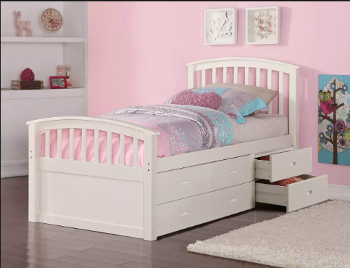 Captains bed deals twin white