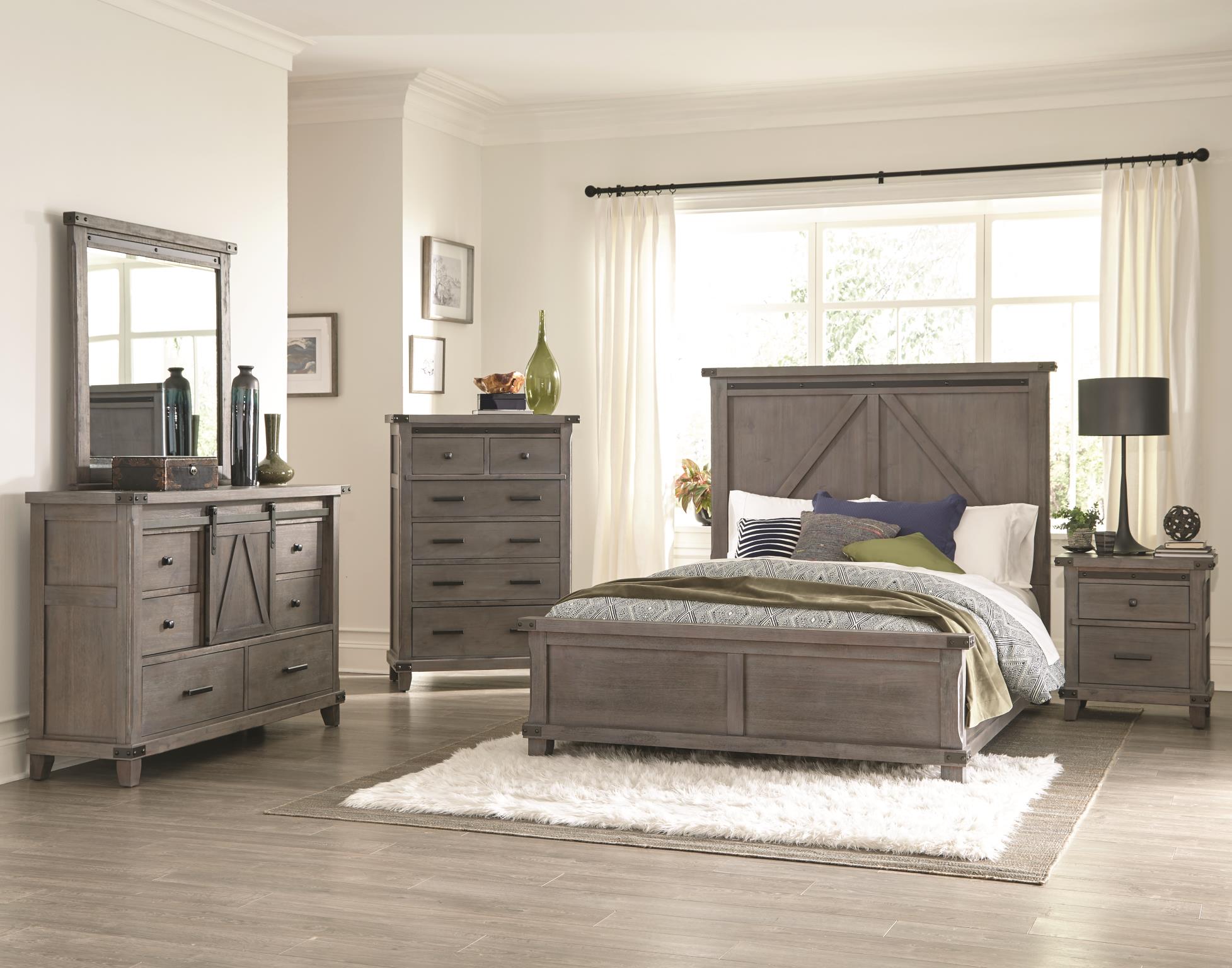 Barn door deals king bedroom set