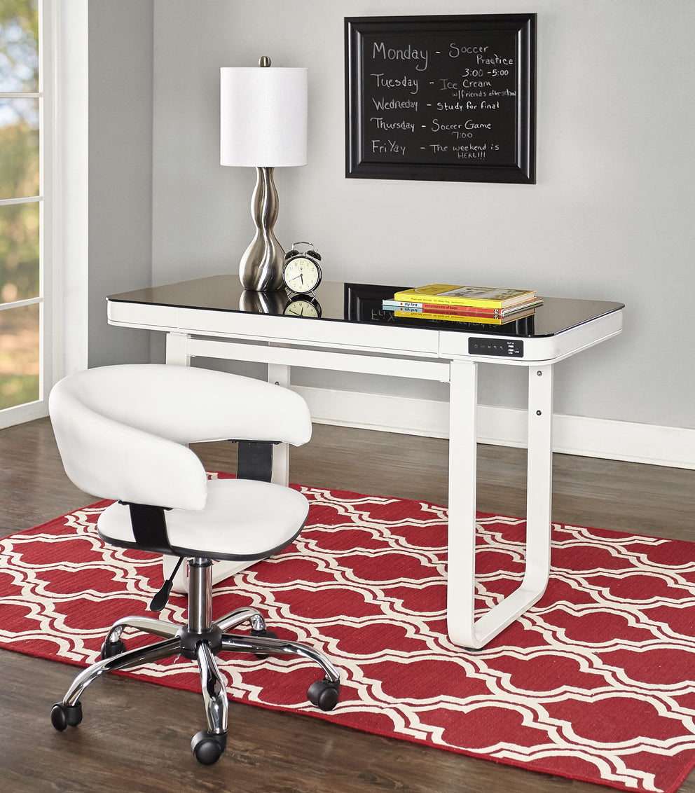 Devan White Barrel Office Chair