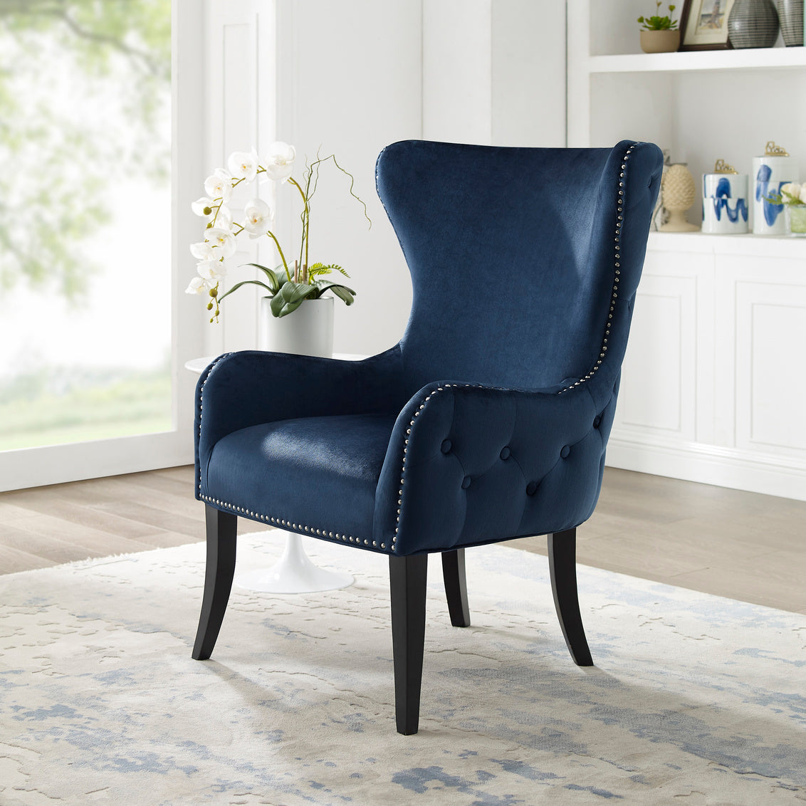 WEEKLY or MONTHLY. Sylvia Blue Round Back Chair – Community