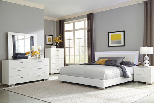 WEEKLY or MONTHLY. Glossy White Felicity Bedroom