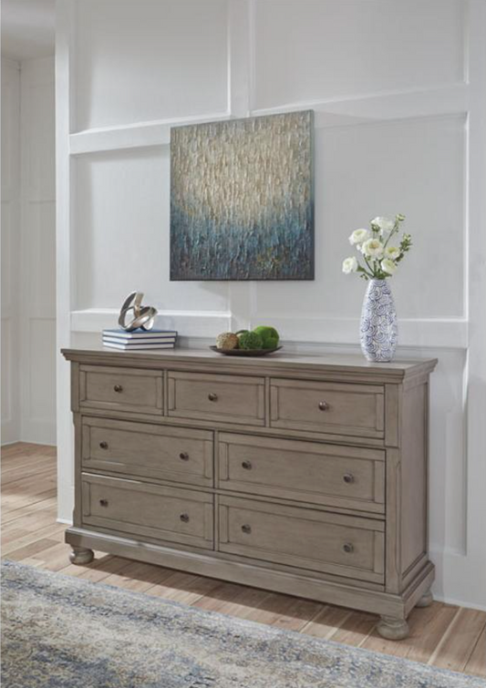 WEEKLY or MONTHLY. Letty 7-Drawer Light Gray Dresser