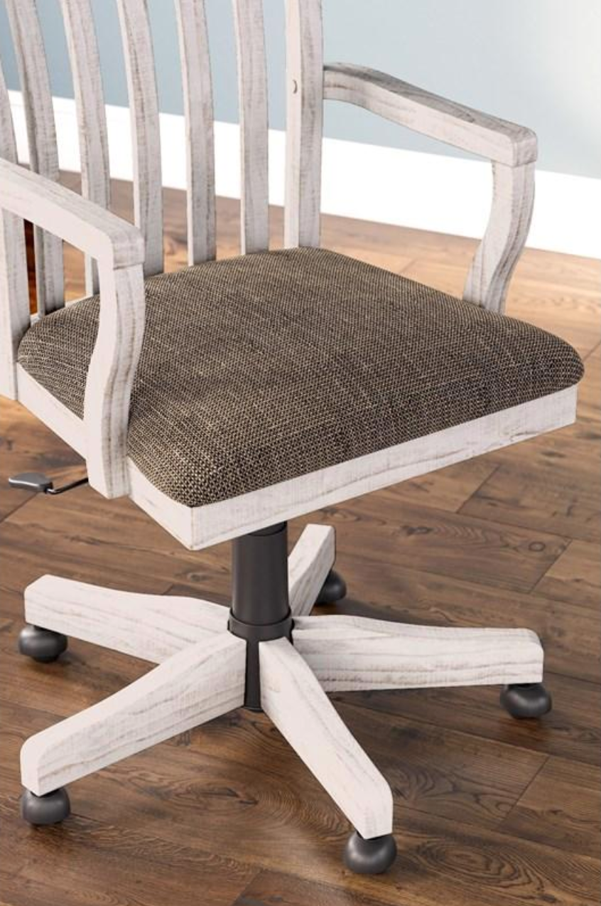 Farmhouse desk chair with wheels deals
