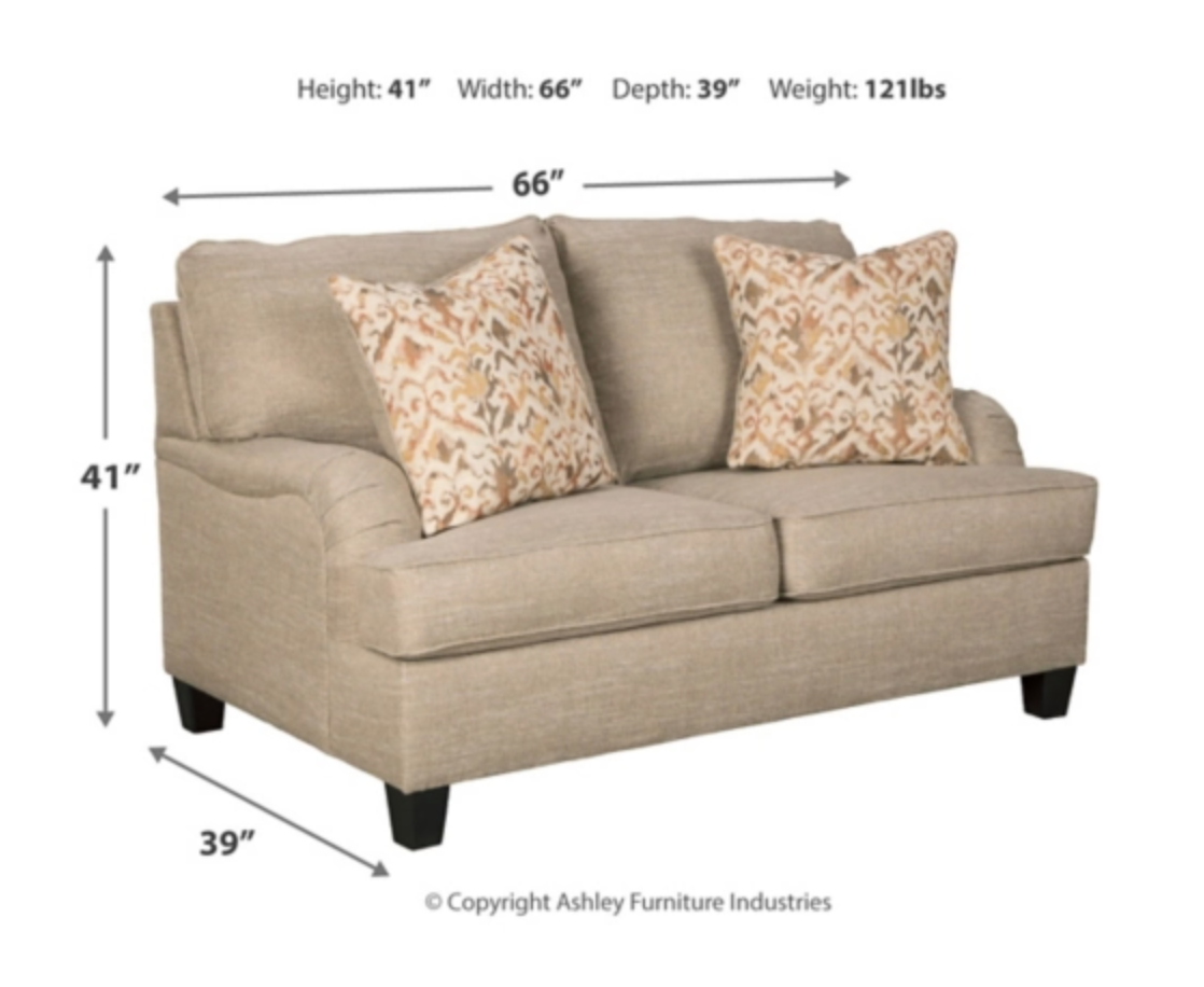 WEEKLY or MONTHLY. Allmenza Wheat Couch and Loveseat