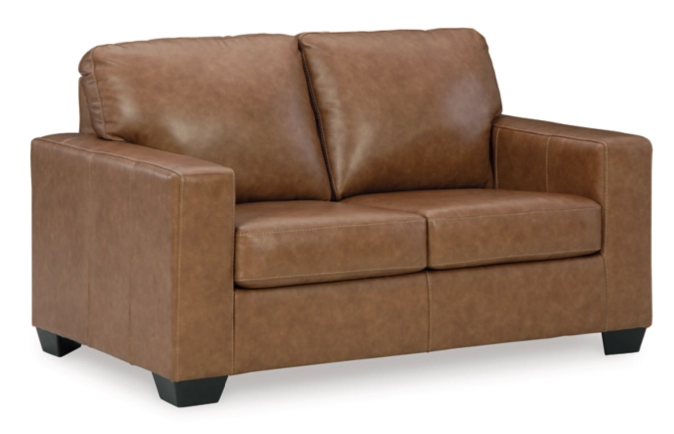 WEEEKLY or MONTHLY. Bolzenna Caramel Couch and Loveseat