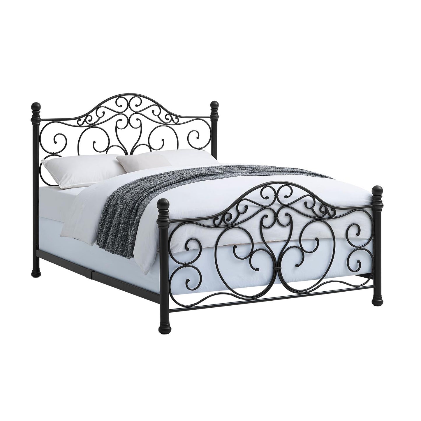 WEEKLY or MONTHLY. Elsie Queen Scroll Metal Bed