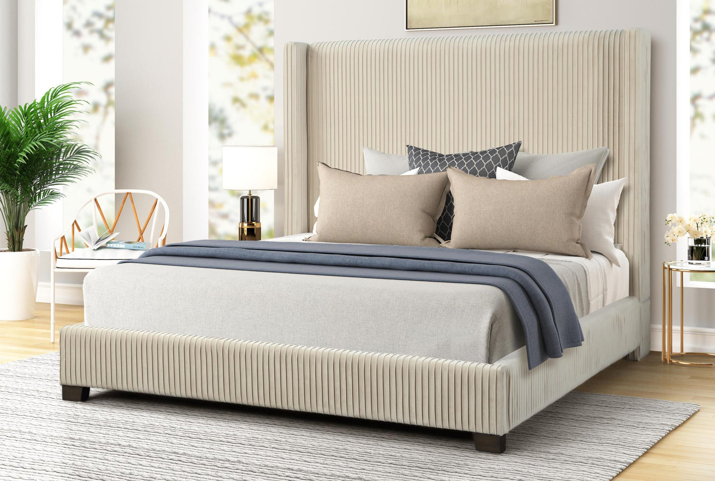 WEEKLY or MONTHLY. Lucas Pleated Queen Uph Bed