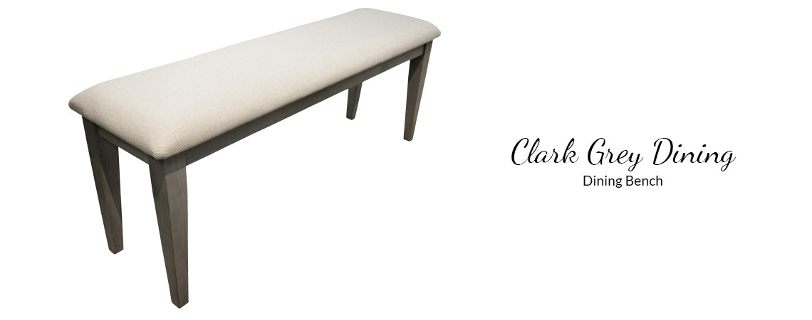 WEEKLY or MONTHLY. Clarence Grey Table & 4 Chairs & Bench