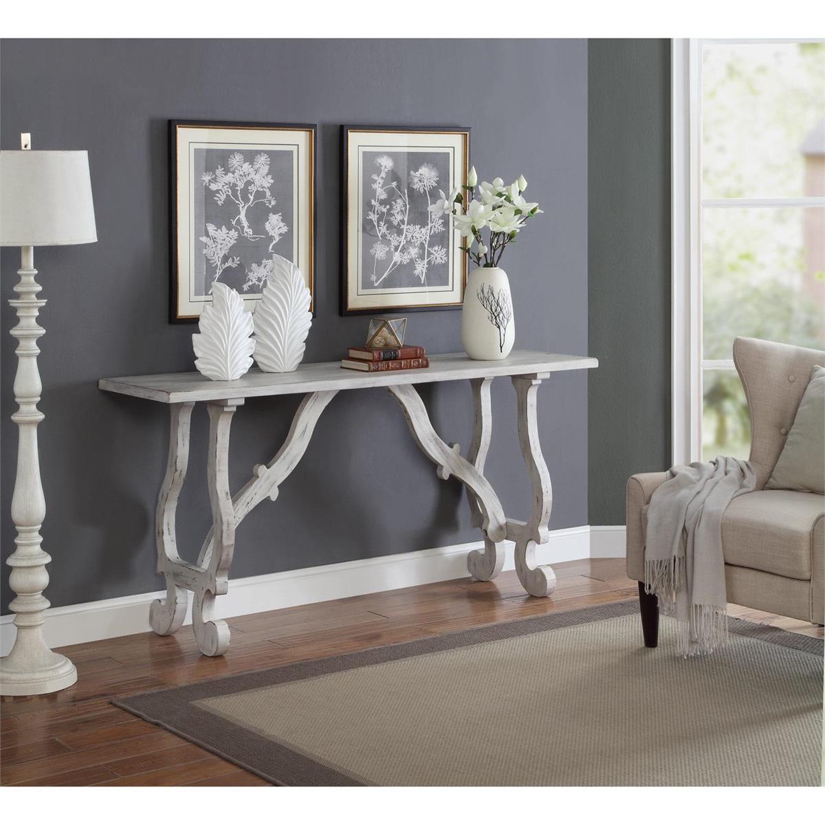 WEEKLY or MONTHLY. White Orchids Sofa Console Table