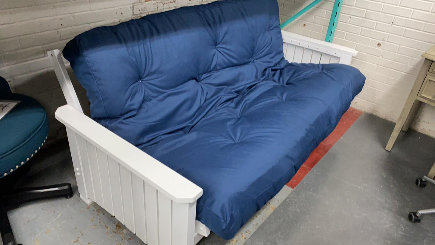 WEEKLY or MONTHLY. Solid Lumber White Wash Queen Futon