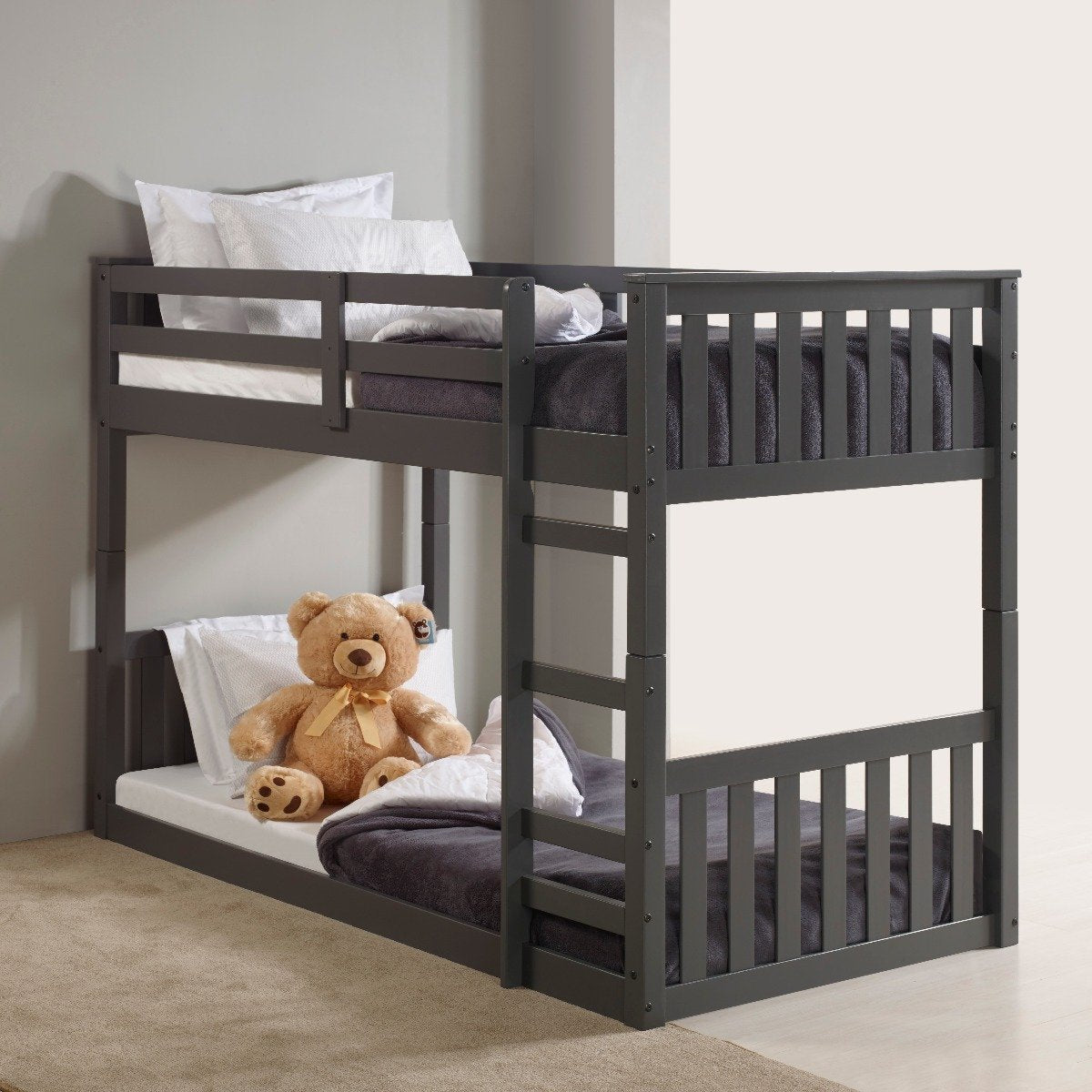 WEEKLY or MONTHLY. Dark Grey Mission Twin over Twin Bunk with Ladder