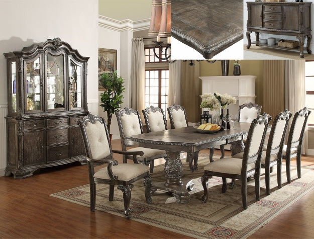 WEEKLY or MONTHLY. Kiera Gray Dining Table & 6 Side Chairs & 2 Armchairs