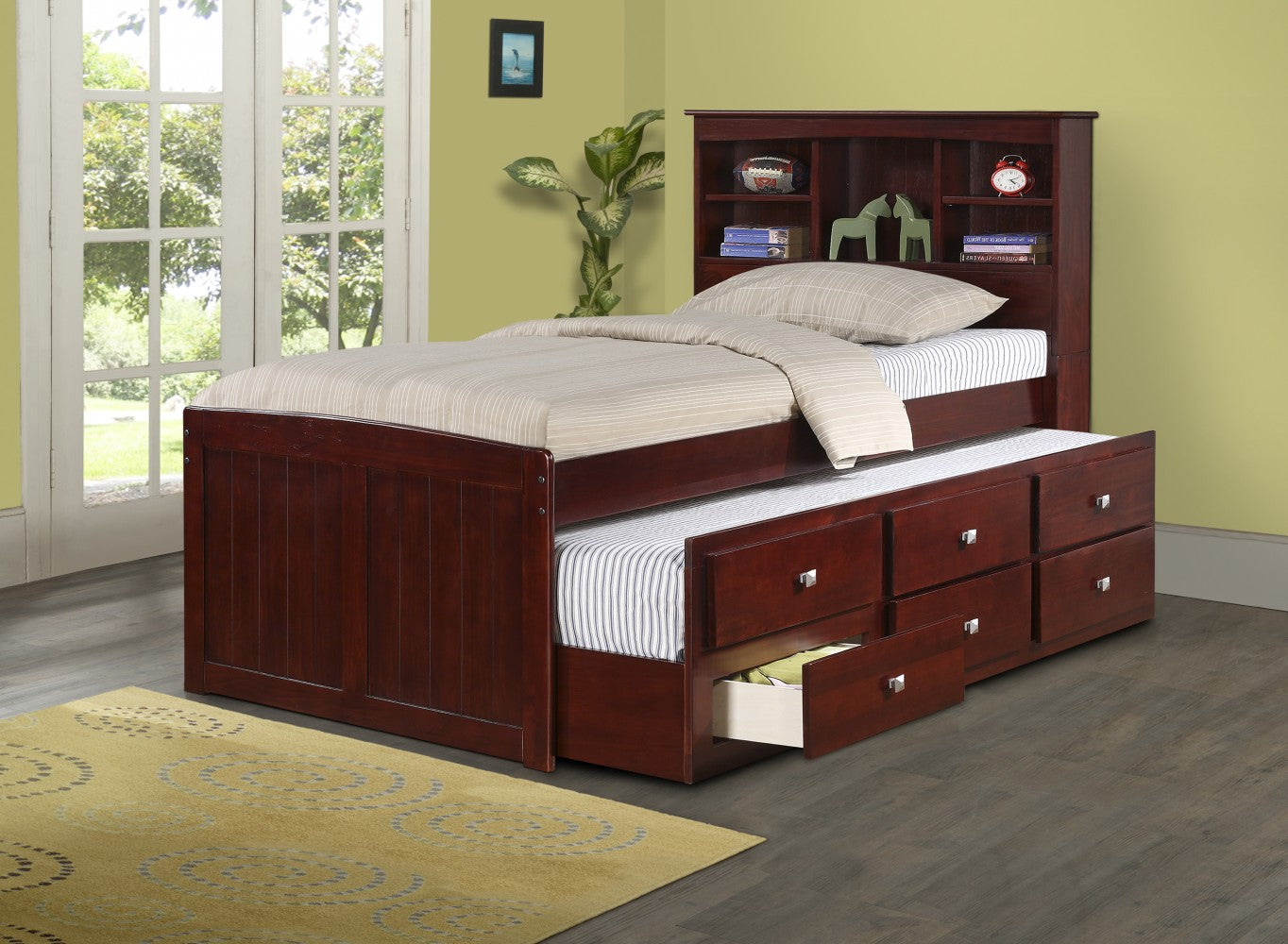 WEEKLY or MONTHLY. Twin Bookcase Captains Trundle Bed