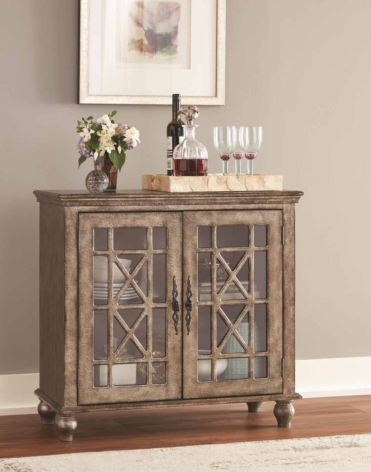 WEEKLY or MONTHLY. Rustic Midnight 2-Door Accent Console