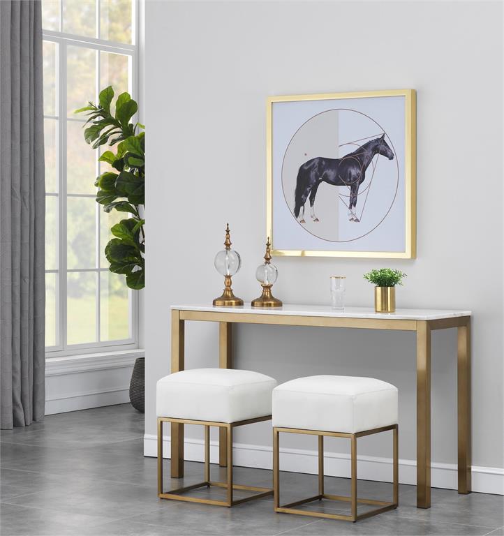 WEEKLY or MONTHLY. Golden Avalon Sofa Console Table 2 Stools