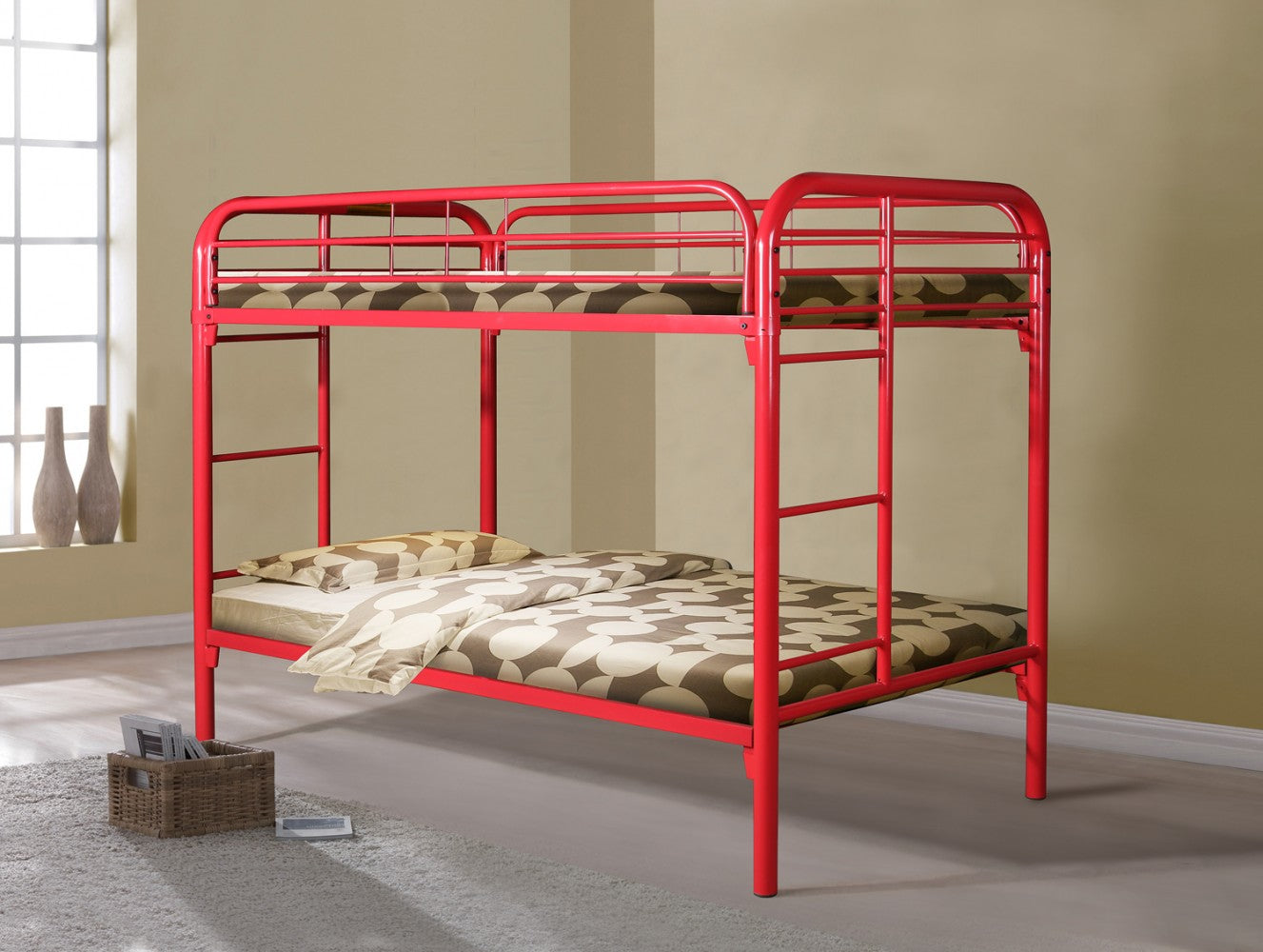WEEKLY or MONTHLY. Strong Metal Black Twin over Twin Bunkbed