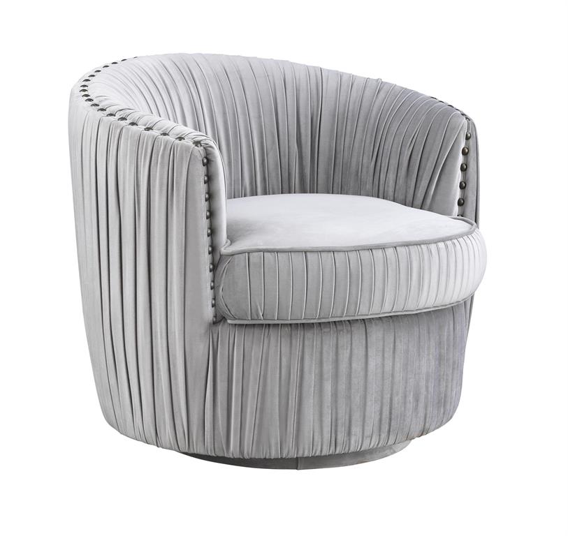 WEEKLY or MONTHLY. Soft Grey Novelty Swivel Barrel Chair