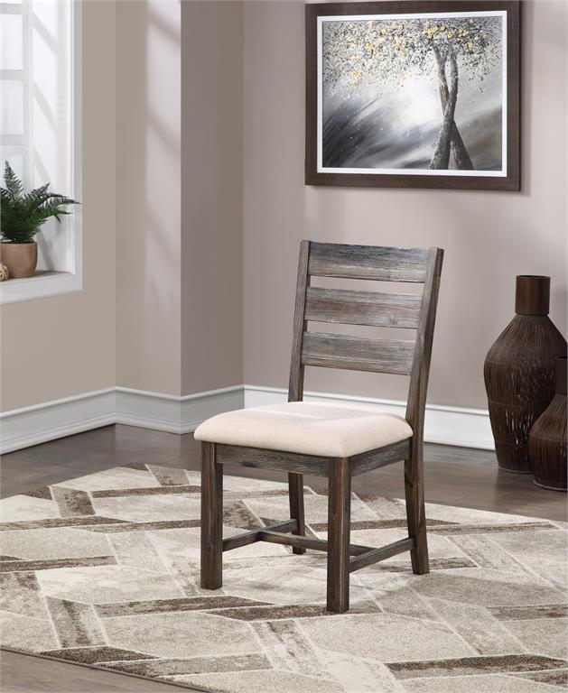 Slatted Back and Squared Legs Dining Chair