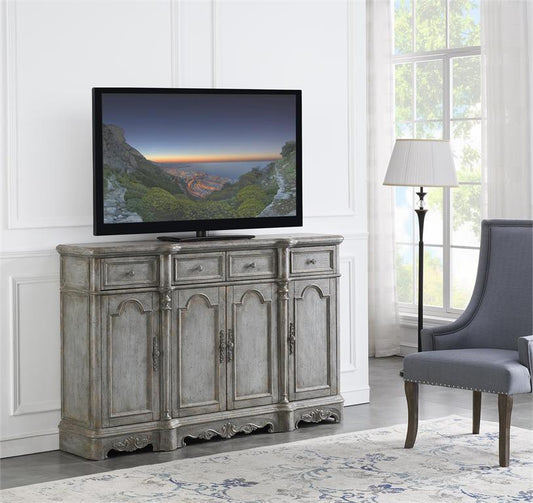WEEKLY or MONTHLY. Amber Aged Blue Media Console