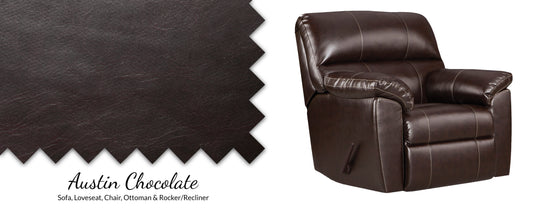 WEEKLY or MONTHLY. Austin Chocolate Rocker Recliner