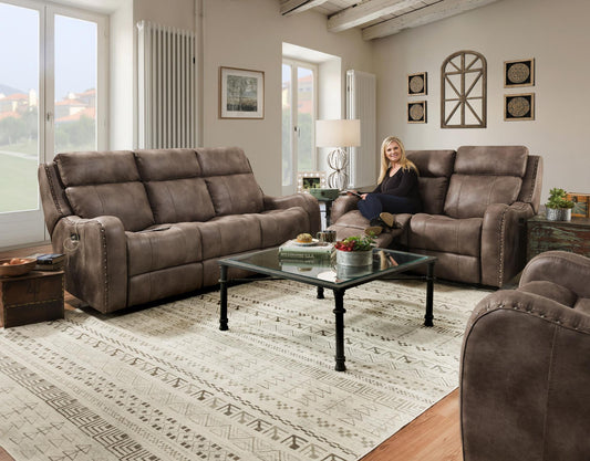 WEEKLY or MONTHLY. Morning Dove Taupe Reclining Couch & Loveseat