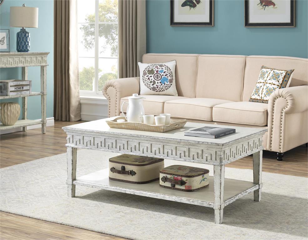 WEEKLY or MONTHLY. Athens Shabby White Coffee Table