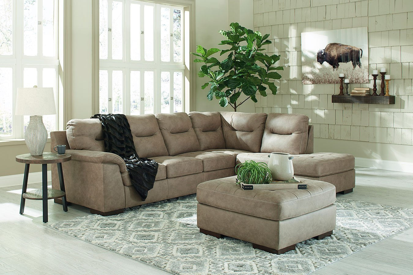 WEEKLY or MONTHLY. Puffy Walnut Sofa and Loveseat
