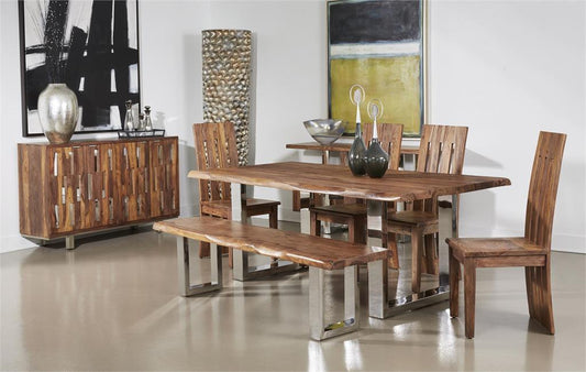 WEEKLY or MONTHLY. Addison Brown Sheesham Dining Table & 4 Side Chairs & Bench