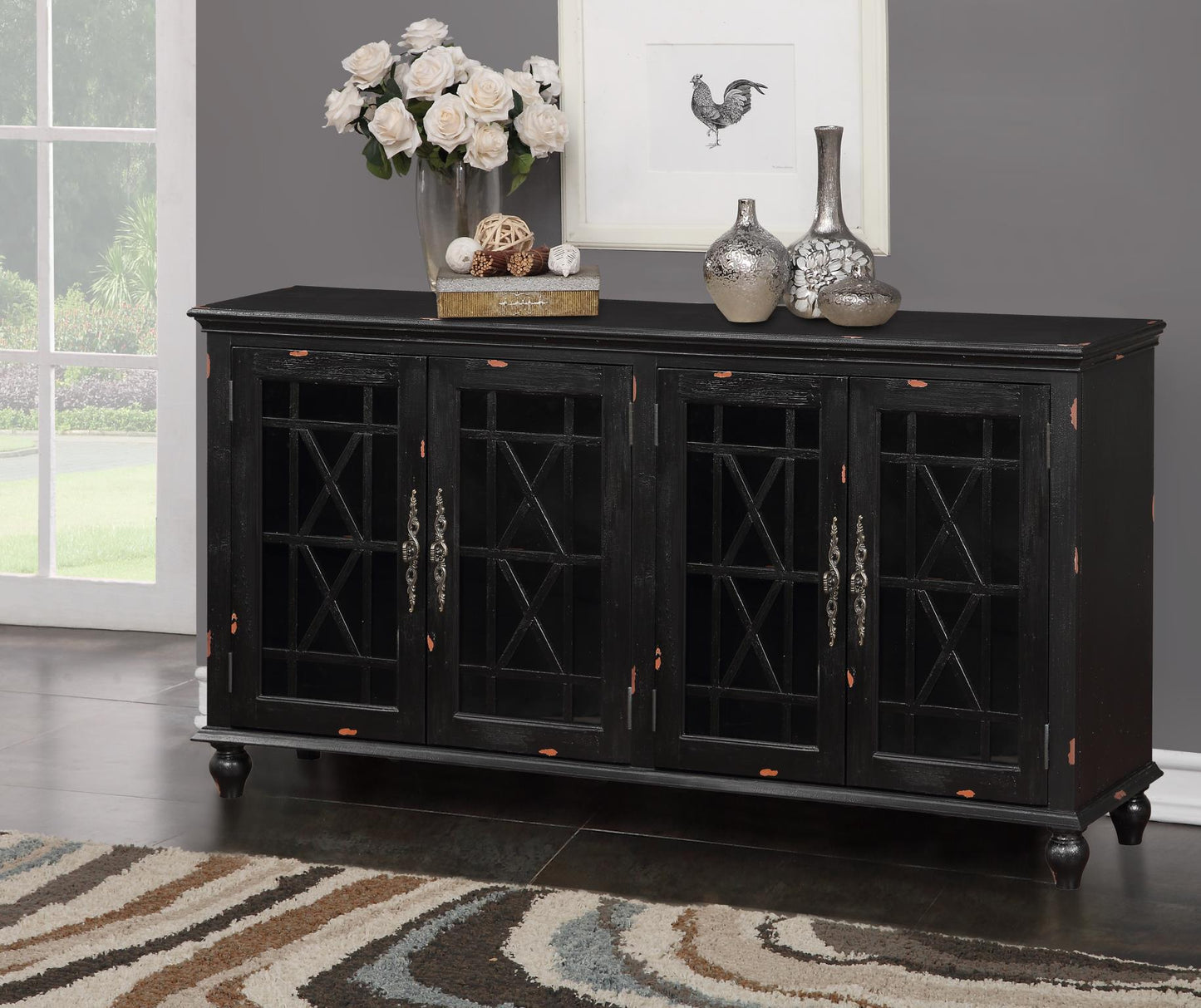 WEEKLY or MONTHLY. Rustic Midnight Harper's Accent Console