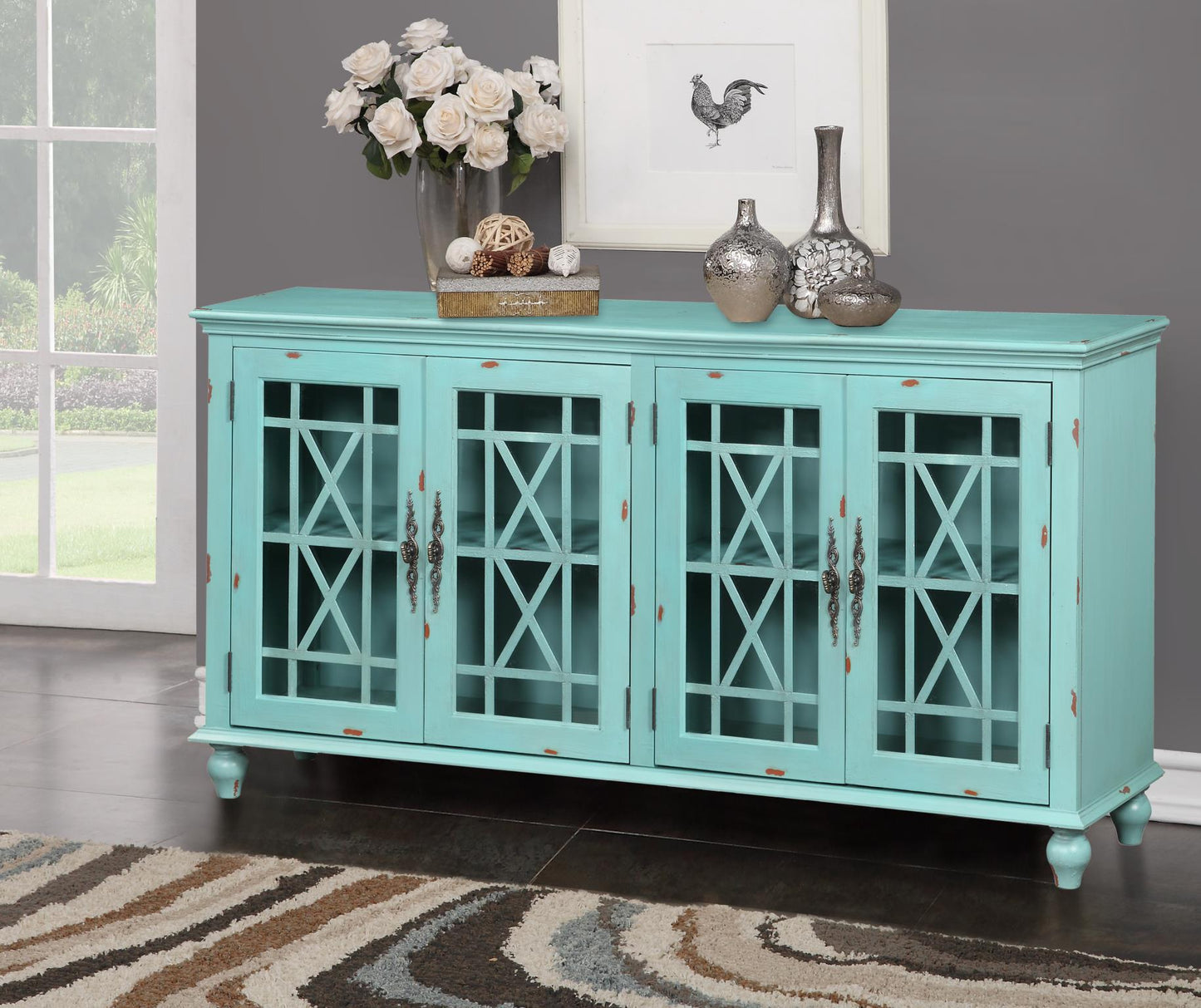 WEEKLY or MONTHLY. 4-Door Pleasant Harper Branch Accent Console