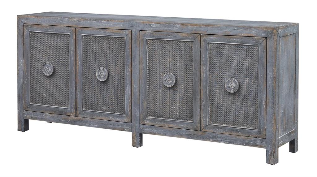 WEEKLY or MONTHLY. Callum Blue Gray Media Console