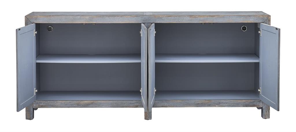 WEEKLY or MONTHLY. Callum Blue Gray Media Console