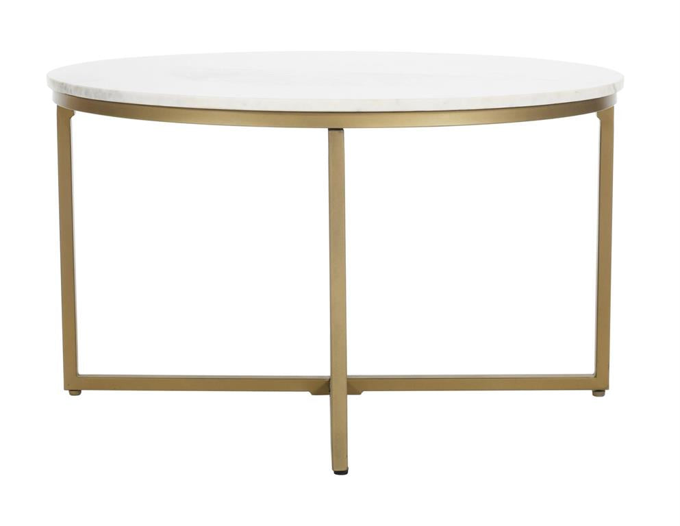 WEEKLY or MONTHLY. Riley White and Gold Coffee Table