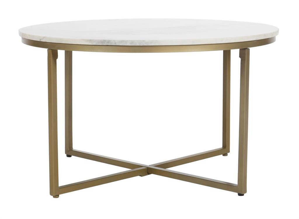 WEEKLY or MONTHLY. Riley White and Gold Coffee Table