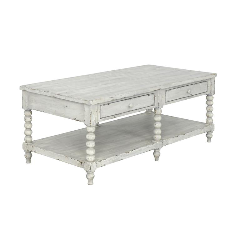 WEEKLY or MONTHLY. Laurel Shabby White Coffee Table