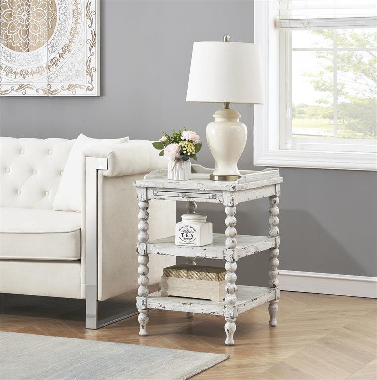 WEEKLY or MONTHLY. Laurel Shabby White Coffee Table