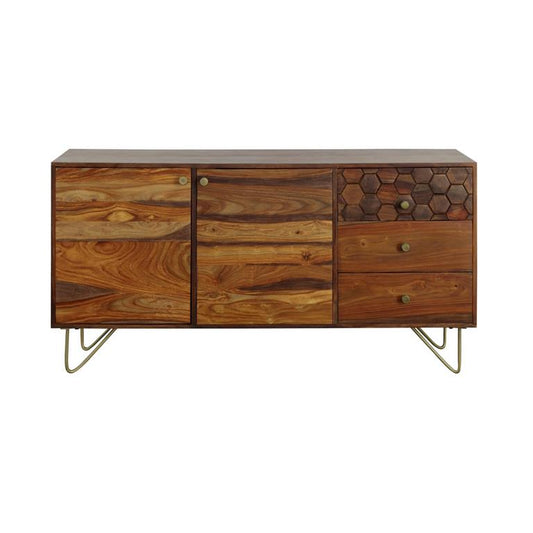 WEEKLY or MONTHLY. Madelia Warm Brown Media Console
