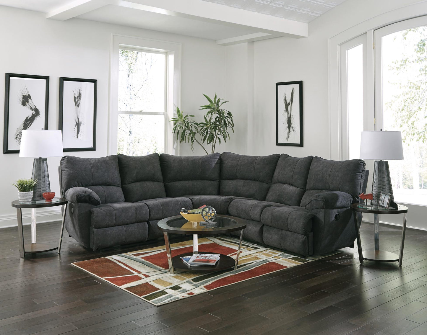 WEEKLY or MONTHLY. Shane Charcoal Sectional
