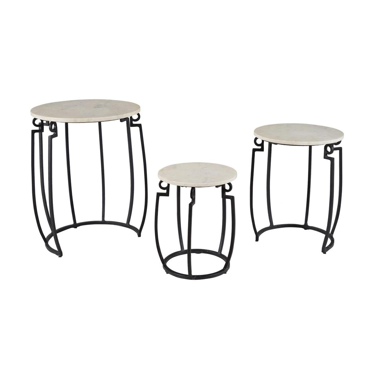 Pensacola White Marble Accent Nesting Tables