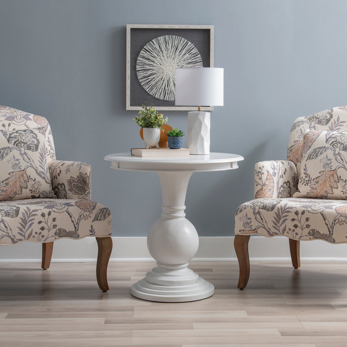 Emelie White Round Side Table