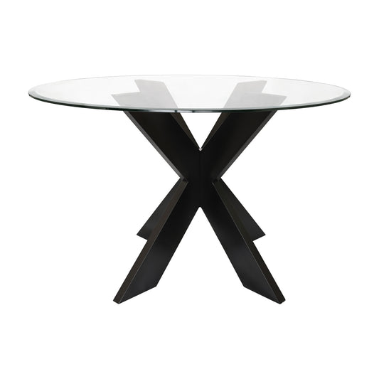 WEEKLY or MONTHLY. Auden Black Round Glass Dining Table & 2 Side Chairs