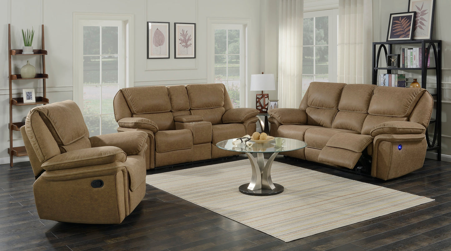 WEEKLY or MONTHLY. Arlyn Light Brown Power Couch and Loveseat