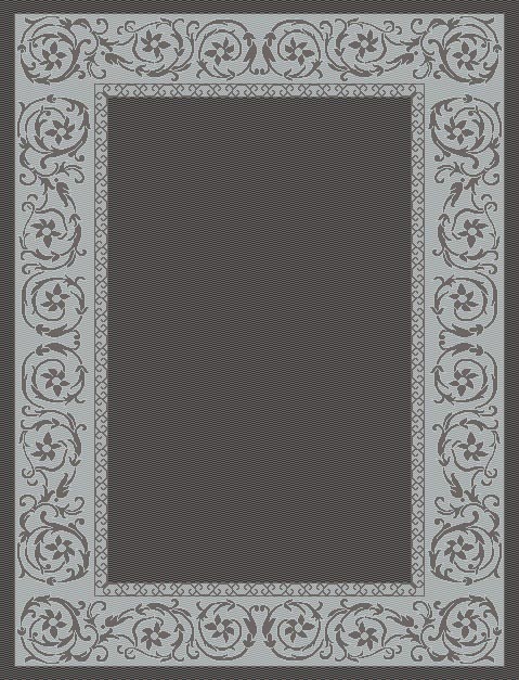Beautiful Gray Area Rug with Twirling Flower Design