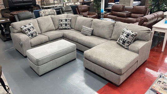 WEEKLY or MONTHLY. Ball State Platinum Chaise Sectional