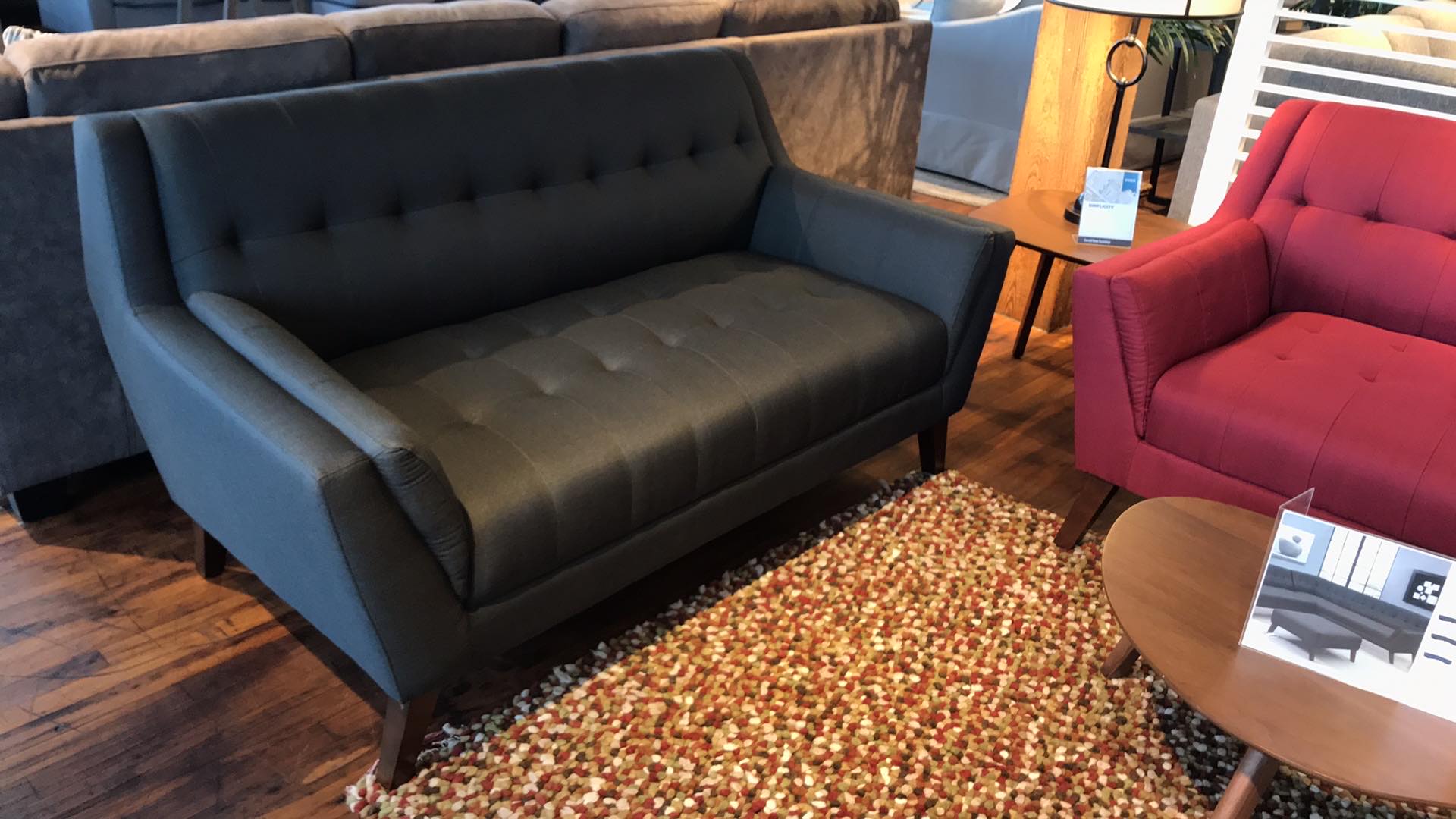 Binetti retro charcoal deals sofa