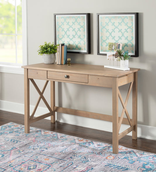 Natural Dover Lover Laptop Desk with One Drawer