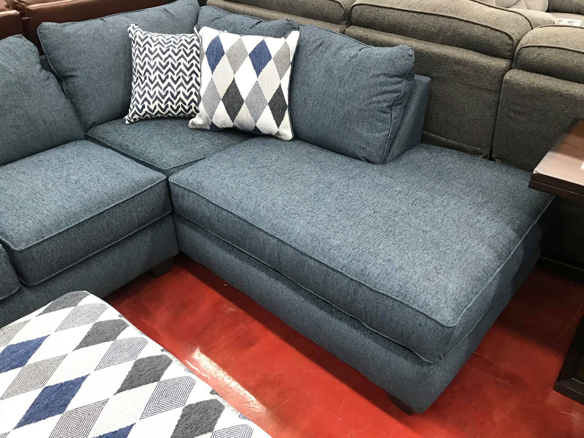 Denim on sale sectional couch